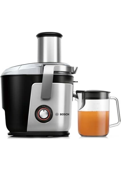 Bosch MES4010 VitaJuice Geleneksel Katı Meyve Sıkacağı, VitaJuice 4, 1200 W, Metalik inoks gümüş, Siyah