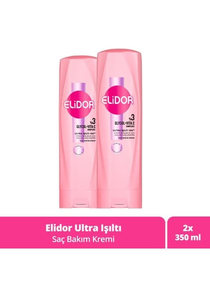 Elidor Saç Bakım Kremi Ultra Işıltı Yoğun Parlaklık 350 ml X2