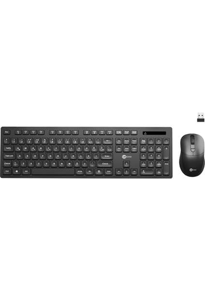 Lecoo KW201 Kablosuz Türkçe Q Klavye & Mouse Set Siyah