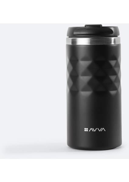 AVVA Siyah Paslanmaz %100 Çelik Termos 300 ML B009901