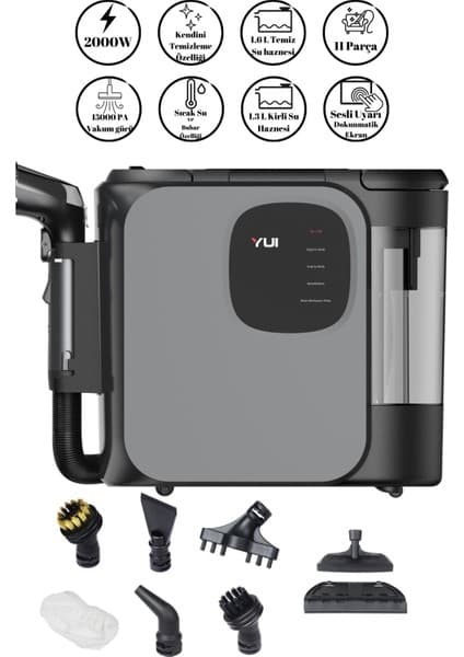 Yui X300 Pro Max 2000 W Buharlı Halı ve Koltuk Yıkama Makinesi-Buharlı Temizlik Makinesi