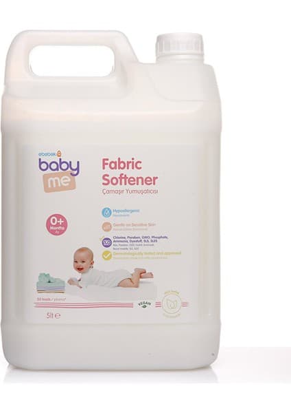 Baby Me Bebek Çamaşır Yumuşatıcı %100 Bitkisel Formül 5000 ml 0+ Ay Kullanıma Uygun