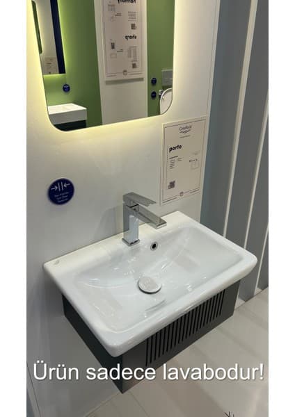 Turkuaz Seramik Porto 65x38 cm Etajerli Lavabo