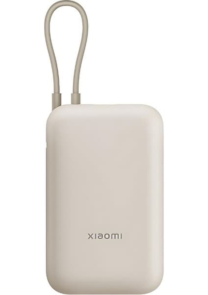 Xiaomi Power Bank 10000mAh Krem Entegre Kablo USB ve USB-C Portu 22.5W BHR9072GL