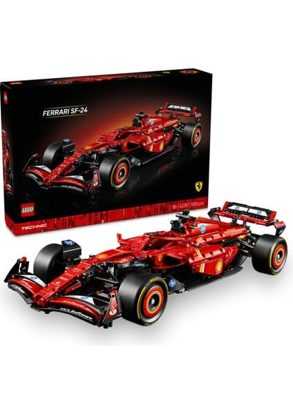 LEGO ® Technic Ferrari SF-24 F1 Araba 42207 - Yetişkinler için Koleksiyonluk Yaratıcı Model Yapım Seti (1361 Parça)