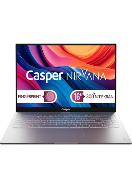 Casper Nirvana S100 300NIT i7-13620H 16GB DDR5 2TB SSD 16" Freedos Laptop S100.1362-BX00X-G-F