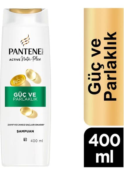 Pantene Güç Ve Parlaklık Şampuan 400Ml Sülfatsız Güçlendirici Etki ile Boyalı Saçlar İçin