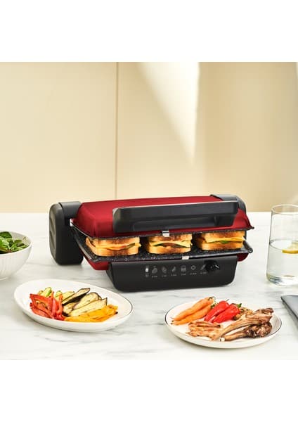 Karaca Crust Grill Toast Izgara ve Tost Makinesi 6 Dilim Kırmızı
