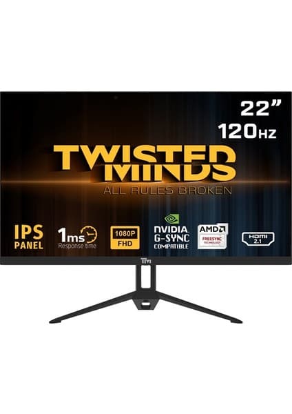 Twisted Minds Twısted Mınds 22" TM22FHD120IPS Fhd 120HZ 1ms HDMI Dp Vrr IPS Çerçevesiz Gamıng Monitör