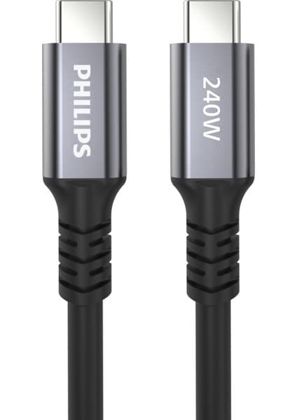 Philips SWV6701/00 Thunderbolt3 Usb-C To Usb-C 240W 5k Hızlı Şarj Kablosu, 1 Metre
