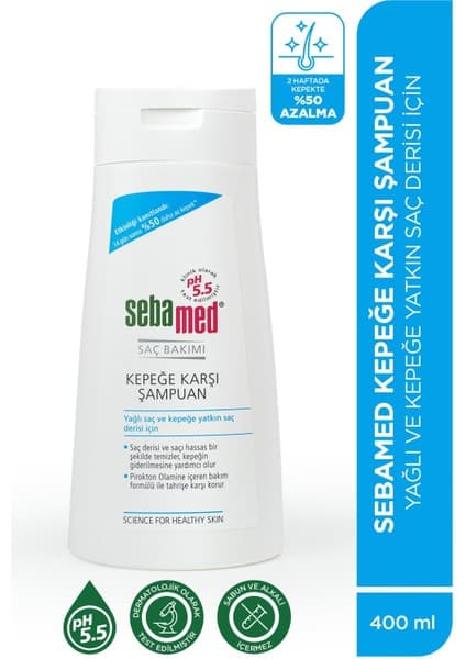 Sebamed Kepek Karşıtı Pirokton Olamin İçerikli Yağlanma Önleyici Etkili Şampuan 400 ml