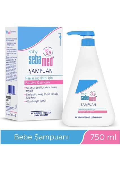 Sebamed Baby pH 5.5 Formül Nemlendirici Etkili Papatya Özütlü Bebek Şampuanı 750 ml