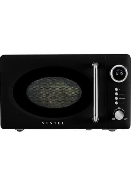 Vestel Md 20 Yd Retro Siyah Mikrodalga Fırın 700 W Güç Kapasitesi ile 20 Litre Hacim Sunuyor