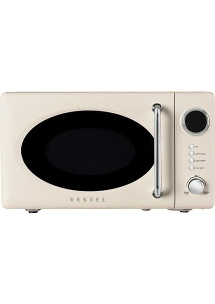 Vestel Md 20 Yd Retro Mikrodalga Fırın 20 lt 700 W Buz Çözme Fonksiyonu ile Bej Renkli