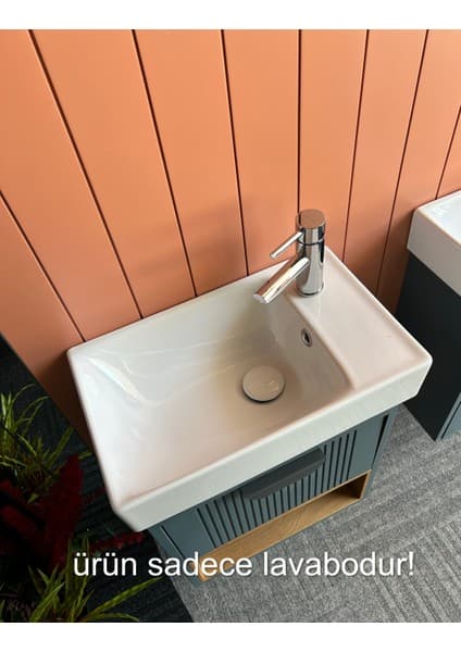 Turkuaz Seramik Sharp 50X30 cm Etajerli Lavabo