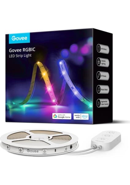 Govee RGBIC Basic Wifi+ Bluetooth LED Şerit, 5 Metre