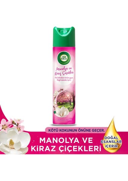 Air Wick Sprey Aerosol Oda Kokusu, Manolya ve Kiraz Çiçeği, 300ml