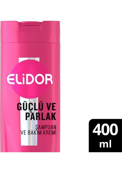 Elidor Superblend 2'si 1 Arada Şampuan ve Saç Bakım Kremi Güçlü ve Parlak E Vitamini Makademya Yağı 400 ml