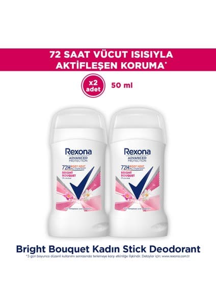 Rexona Advanced Protection Kadın Stick Deodorant Bright Bouquet 50 ml X2