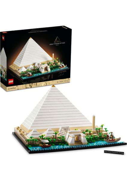 LEGO ® Architecture Mimari Simgeler Koleksiyonu: Keops Piramidi 21058 - Yetişkinler için 2 Piramit İçeren Model Yapım Seti (1476P)