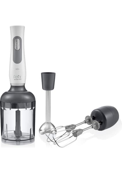 Arzum FL195 Felix Blenix Mini El Blender Seti 900W, Çırpıcı ve Doğrayıcılı, Beyaz