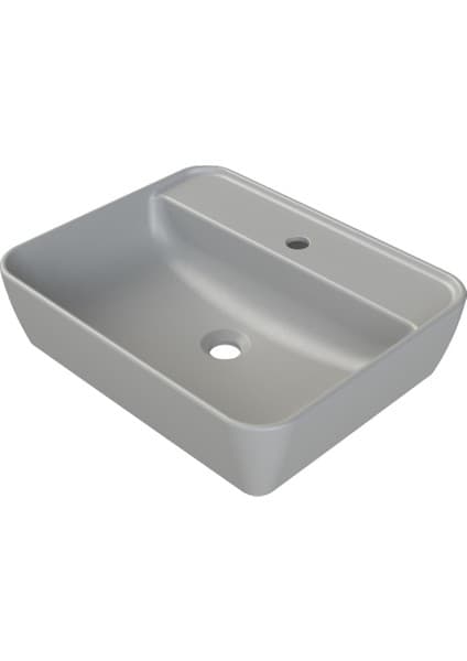 Turkuaz Mat Gri One 55X45 cm Lavabo (Batarya Delikli)