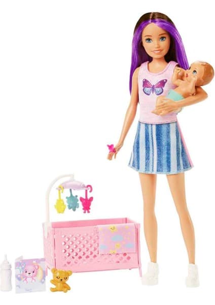 Barbie Skipper Bebek Bakıcılığı Beşikli Oyun Seti HJY33