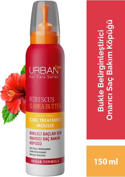 Urban Care Hibiscus & Shea Butter Bukle Belirginleştirici Onarıcı Saç Bakım Köpüğü 150 ml - vegan