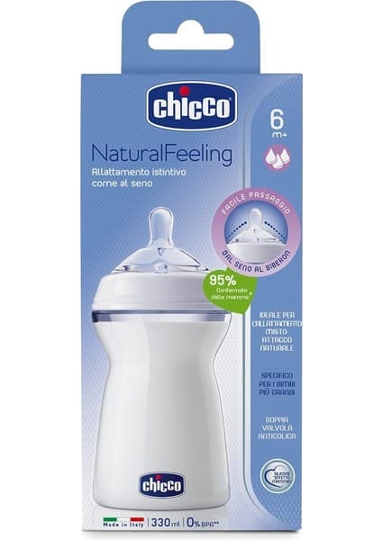 Chicco NaturalFeeling 330 ML Biberon Unisex Polipropilen Yapı ile Rahat Beslenme Sağlar