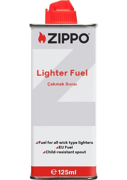 Zippo Çakmak Gazı 125 ml Uzun Süreli Kullanım için Rüzgar Geçirmez Güvenilir Sıvı