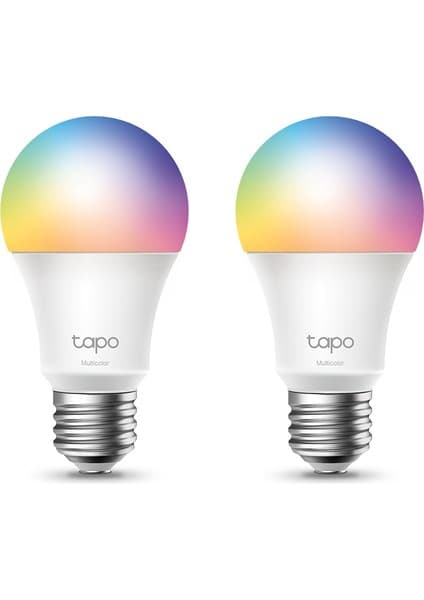 TP-Link Tapo L530E(2-pack), Çok Renkli Akıllı Wi-Fi Ampulü, 8.7 W, 2.4 GHz, 16.000.000 Renk Tonu, E27 Duy, Amazon Alexa ve Google Home ile Çalışır, Rengi Değiştirilebilir, Hub Gerekmez