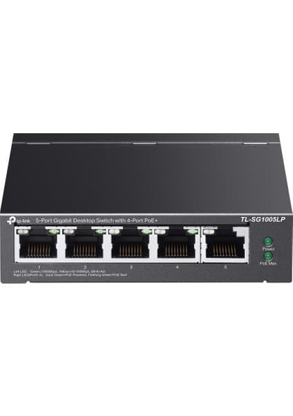 TP-Link TL-SG1005LP 5 Port Yönetilemez Gigabit Masaüstü Switch 4 Port PoE+ 10-100-1000 Mbps