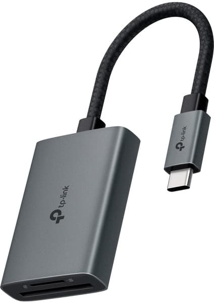 TP-Link UA430C | USB 3.0 Type-C SD & microSD Kart Okuyucu | 200MB/s UHS-I Hız | Çift Kart Okuma/Yazma | 2TB’a Kadar Destek | Tak & Kullan | Dayanıklı Alüminyum Kasa