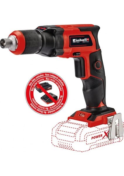 Einhell Akülü Alçıpan Vidalama TE-DY 18 Li-Solo Power X-Change (Lityum-İyon, 18 V, 4000 dev/dk, Derinlik Mesnedi, Sürekli Çalışma, Akü ve Şarj Cihazı dahil değildir, Çanta dahildir) - 4259980