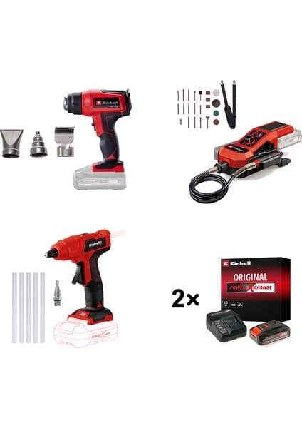 Einhell TE-HA 18 Li + TE-MT 18/34 Li + TE-CG 18 Li Akülü Hobi Seti (2 Adet 2,5 Ah Akü ve Şarj Cihazı Dahildir)