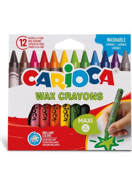 Carioca Pastel Boya Wax Maxı Yıkanabilir 12 Renk 42369