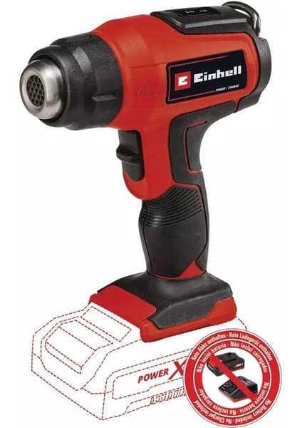 Einhell Akülü Sıcak Hava Tabancası TE-HA 18 Li - Solo Power X-Change (Li-Ion, 18V, 2 sıcaklık kademesi, redüktör, geniş jet ve reflektör nozulu dahil, akü ve şarj cihazı dahil değildir) - 4520500