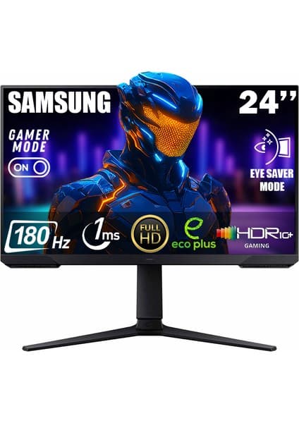 Samsung Odyssey G3 24" 180 Hz 1 Ms (HDMI+DP) FHD Pivot Gaming Monitör LS24DG302EUXUF