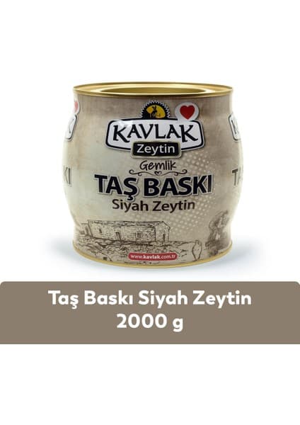 Kavlak Zeytin Gemlik Taş Baskı Siyah Zeytin 2 kg Brüt İri Taneler ile Doğal Fermente Edilmiş
