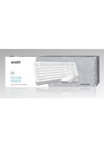A4Tech A4 Tech Fg1010 2.4G Beyaz Q Fn-Mm Klv+Optik Mouse Set