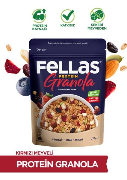 Fellas Protein Granola - Kırmızı Meyveler (270 g)