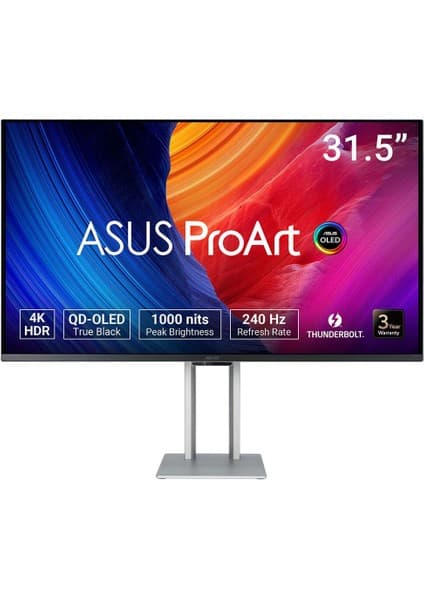 Asus ProArt PA32UCDM 31.5 OLED 3840x2160 0.1ms 240Hz 250cd Thunderbolt HDMI USB Hoparlör 3 Yıl Garanti