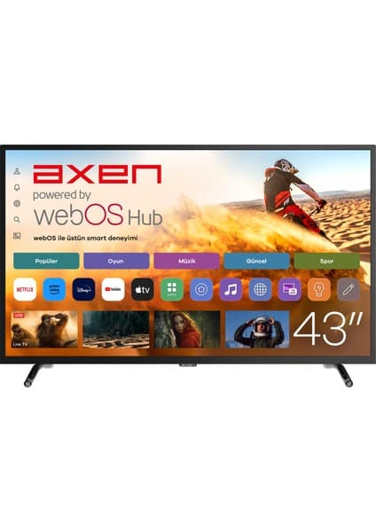 Axen AX43DIL540 43" 109 Ekran Uydu Alıcılı Full HD Smart LED TV