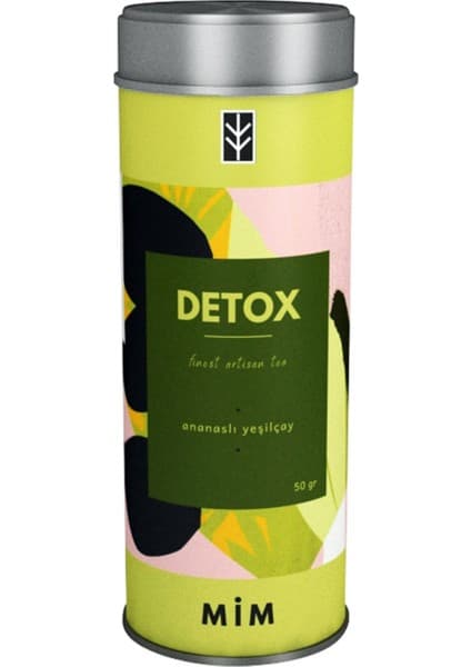 Mim Tea Detox İçeceği Ananaslı Yeşil Çay 50 gr Doğal ve Katkısız İçerik
