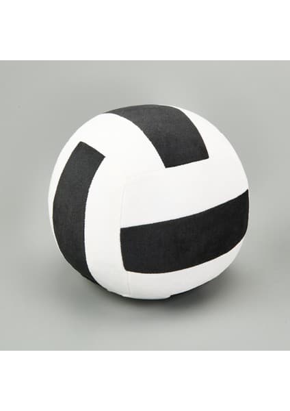 Evidea Soft Voleybol Topu Figürlü Yastık - Siyah / Beyaz - 20 cm