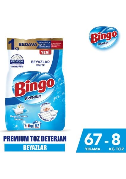 Bingo Matik Premium Toz Deterjan 8 kg Beyaz