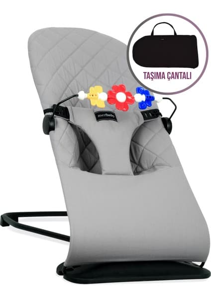 Merfbaby Oyuncaklı Ana Kucağı - Gri - ÇANTALI