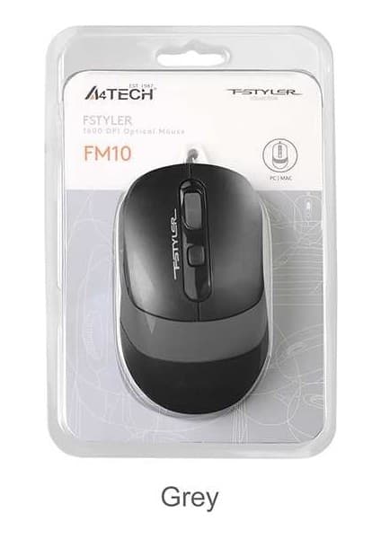 A4Tech FM10 USB 1600DPI Siyah - Gri Mouse