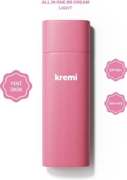 Kremi BB Krem SPF 50+ | Ton Eşitleyici, Aydınlatıcı | Tüm Cilt Tipleri İçin 50 ml Peptit İçerikli
