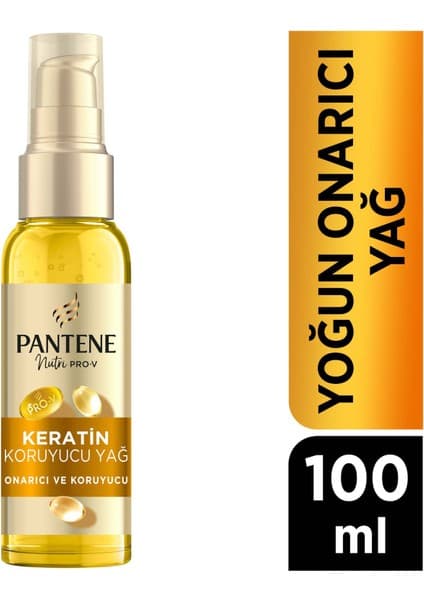 Pantene 100ml Onarıcı E Vitaminli Saç Bakım Yağı Özlü Keratin Koruyucu Yağ ile Saçlarınızı Onarın